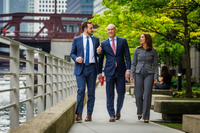 Three lawyers on a walk.